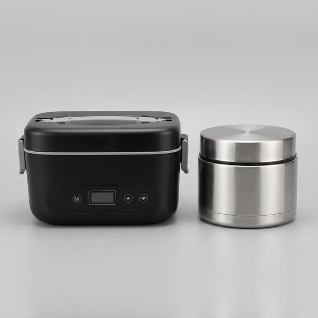 The box beside a food thermos, at the same scale